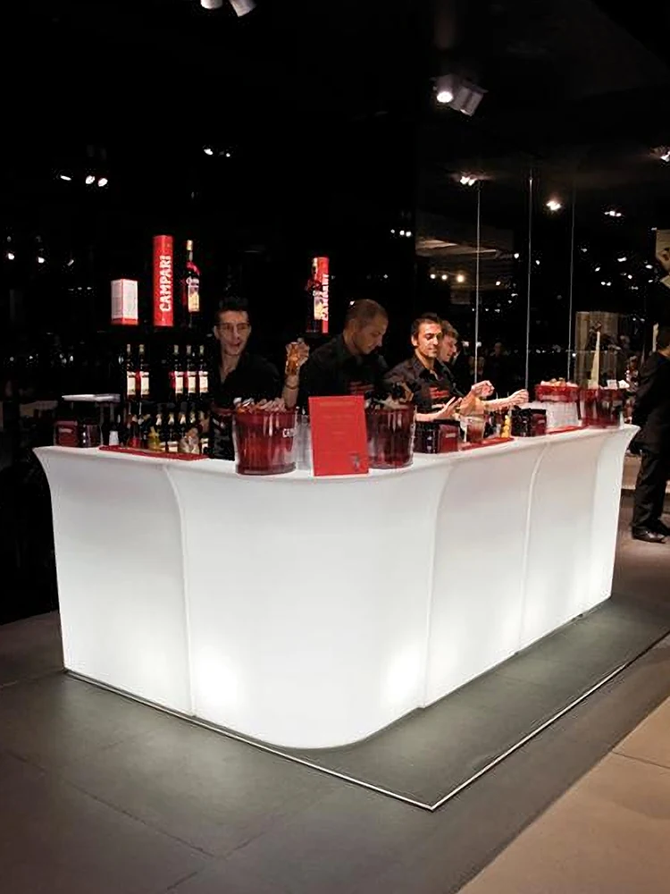 Luminous Bar Table And Chair Combination Commercial Sake Bar Restaurant Mobile Outdoor Balcony Party Bartenders