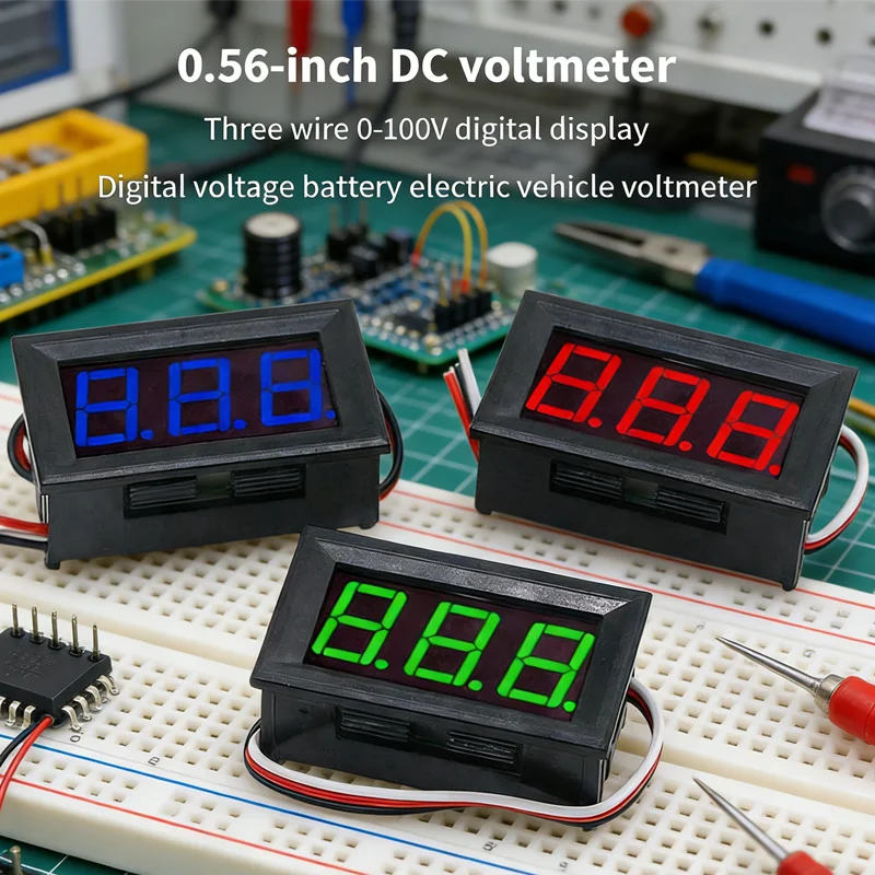 

Универсальный измеритель напряжения и тока постоянного тока 100В 10А с двойным цифровым дисплеем для мониторинга в реальном времени на автомобилях, гольф-карах или источниках питания