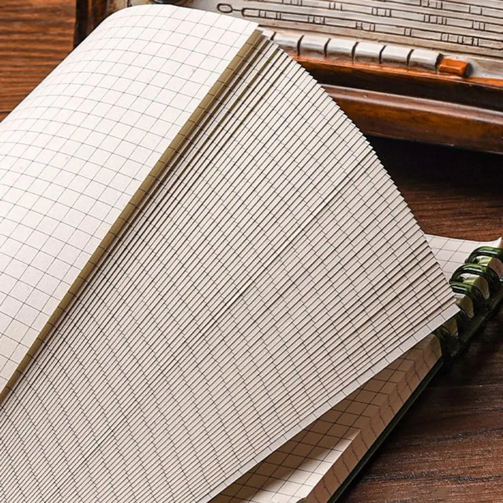 Square Pages Notebook Loose-leaf Notebook with Thickened Paper Lines Squares Home Study Diary Journal Office Supplies Organizer