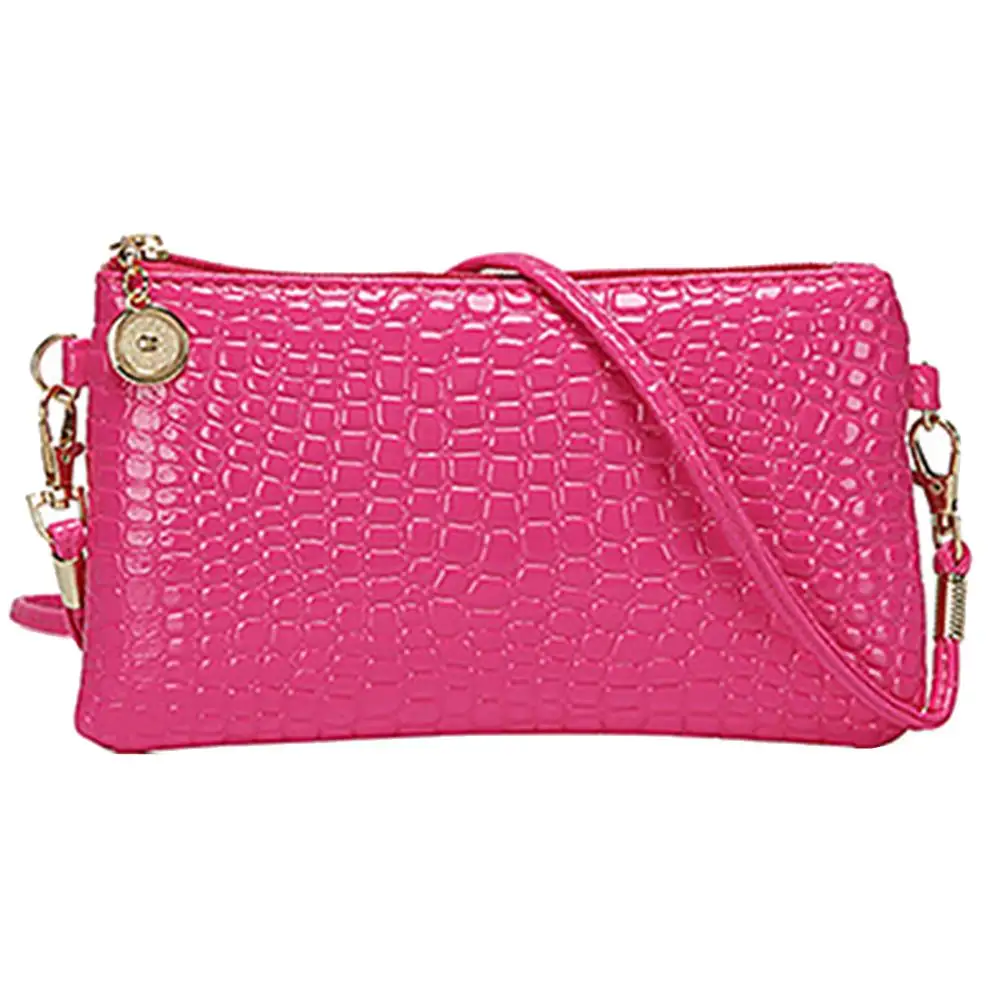 Bolso de hombro de cuero PU con patrón de cocodrilo para mujer, de Color sólido bolso cruzado, bolso de teléfono, monedero pequeño, moda femenina