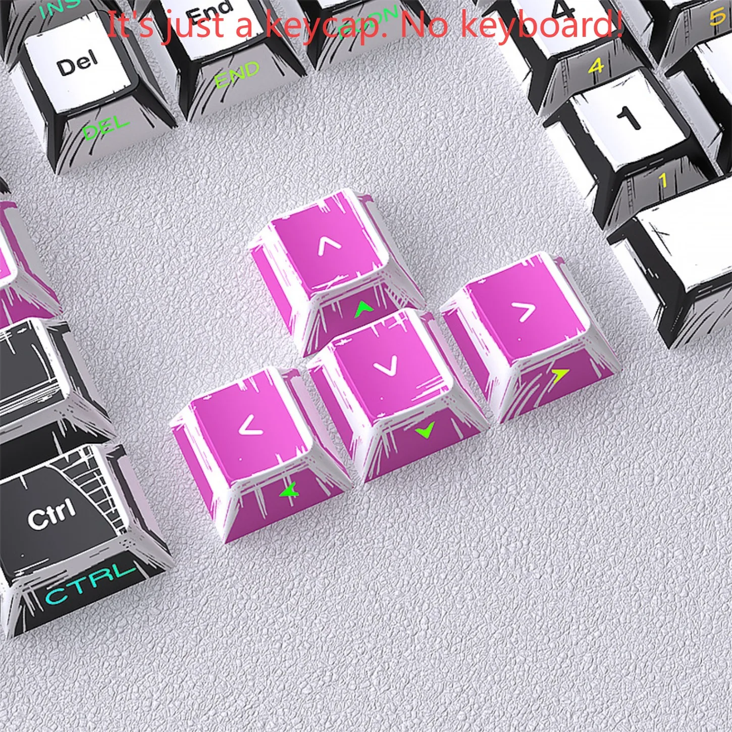 Comic Style Purple Cherry Keychain Kit PBT 129 Key Side Engraving Suitable for 60/64/84/98/108 Magnetic Axis Mechanical Keyboard