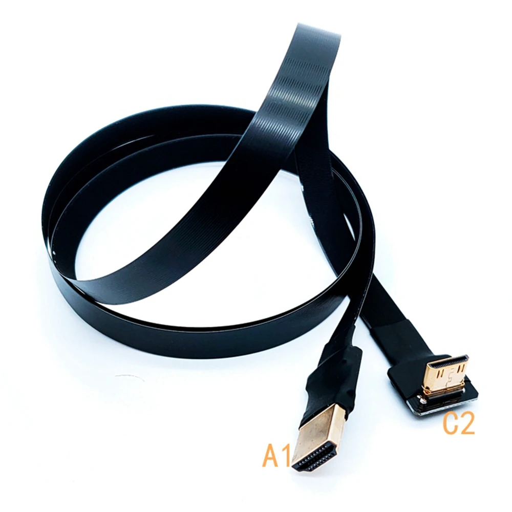 5CM protective case FPV HDMI-Compatible Connector Flexible Flat Cable Raspberry Pi 4  HDMI to HDMI/Mini HDMI 90 Degree FFC 20pin