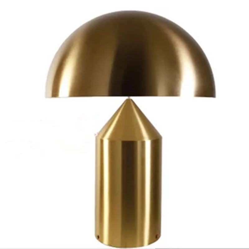 High-quality Creative Plating Gold Table Lamps Simple Metal Bedroom Living Room Decoration Mushroom Desk Lights Lighting Fixture