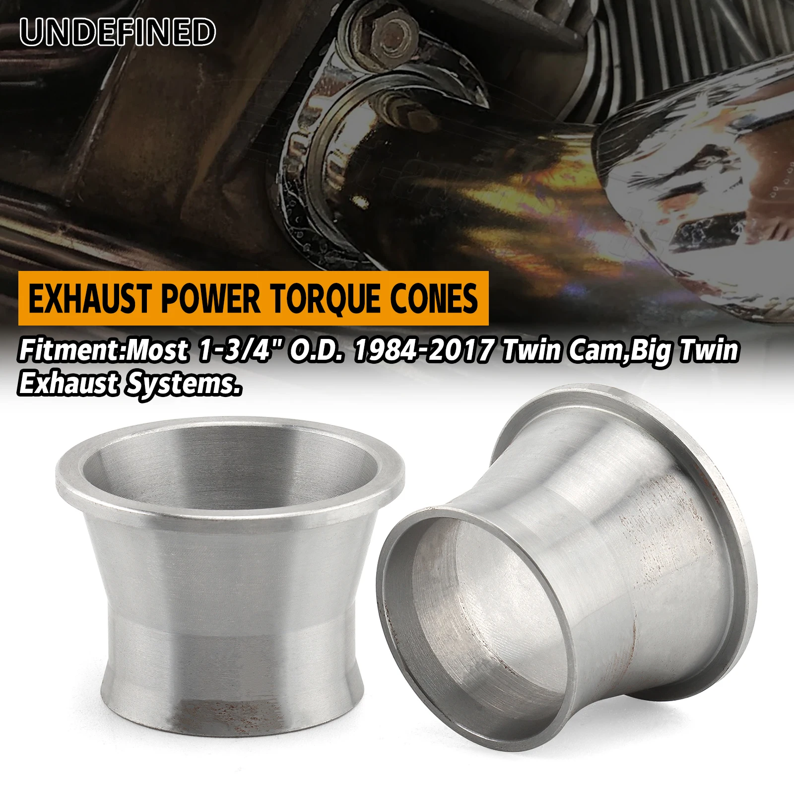 Motorcycle Exhaust Port Torque Cones Drag Pipe Power Cones Anti-Reversion Cones For Harley Big Twin Sportster 883 Dyna Softail