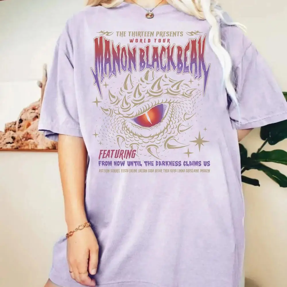 Women Cotton Tshirt Vintage Manon Blackbeak Throne Glass Shirt Sarah J Maas Rowan Whitethorn Shirt Crescent City Book Lovers Tee #3