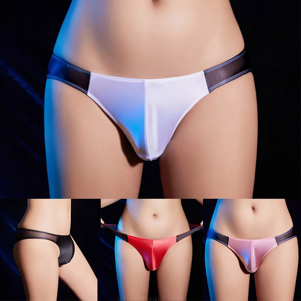 

Sexy Mens Thongs Briefs Oil Shiny Panties U Convex Pouch G-string Underwear Smooth Thin See Through Jockstrap Erotic Panties