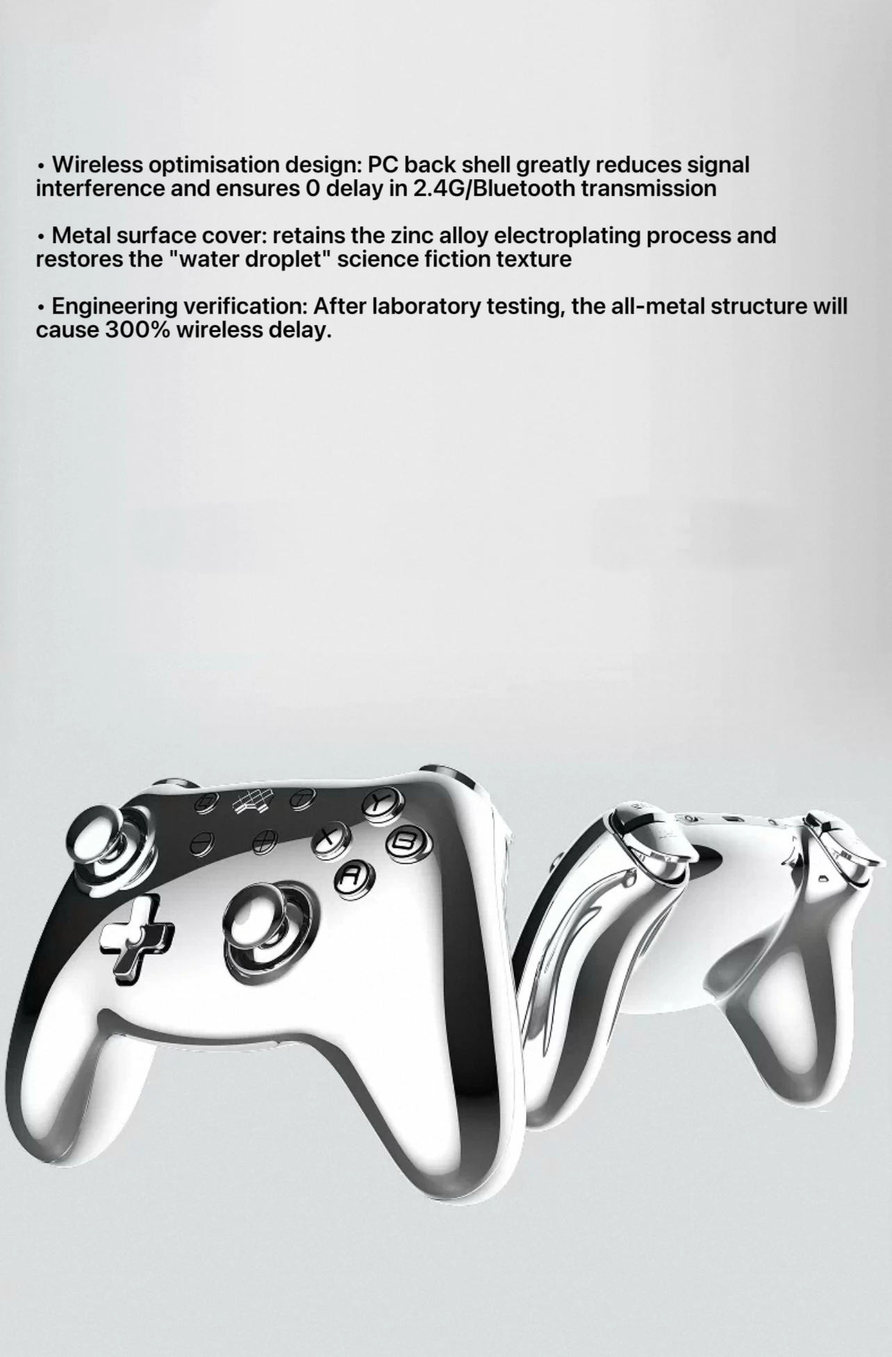 

Metal wireless game controller, Hall TMR joystick