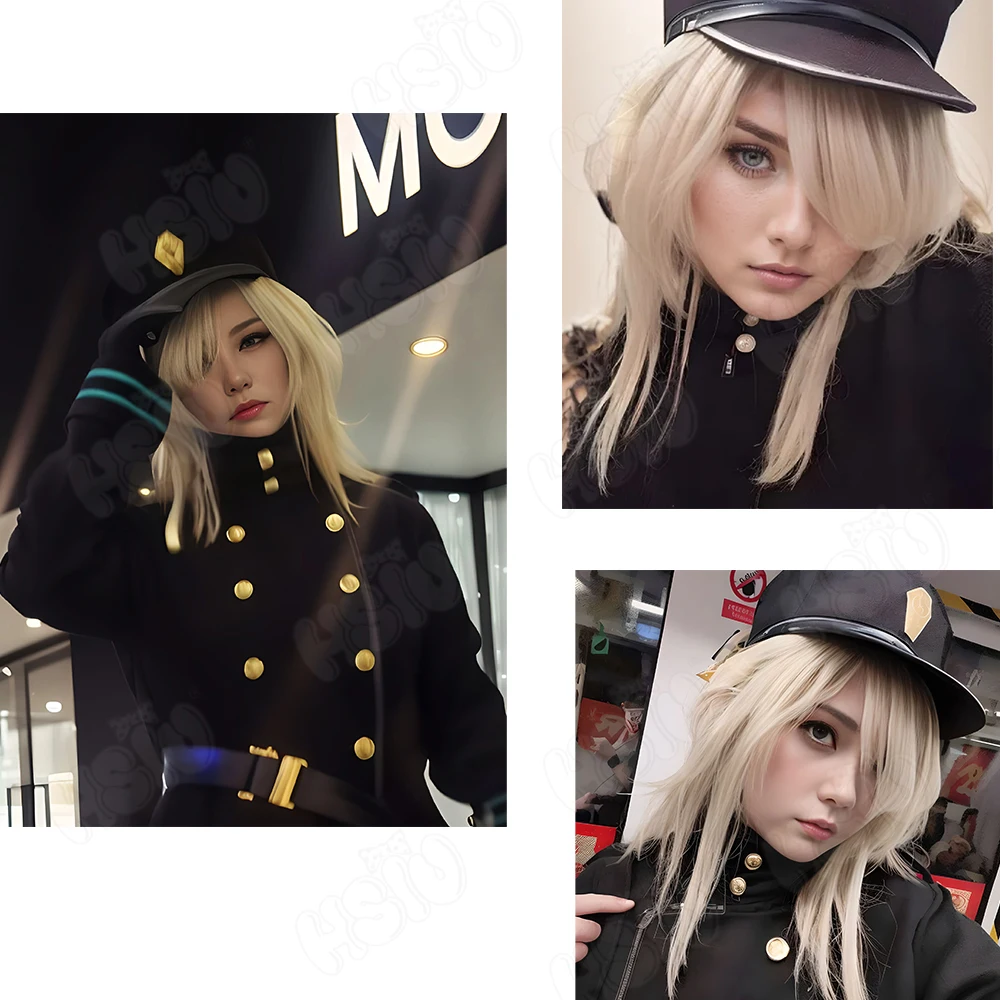 Asagiri Suou Cosplay Wig HSIU 40CM LINEN GOLD short hair Heat Resistant Synthetic Wig+Wig cap Game Blue Archive cosplay Wig
