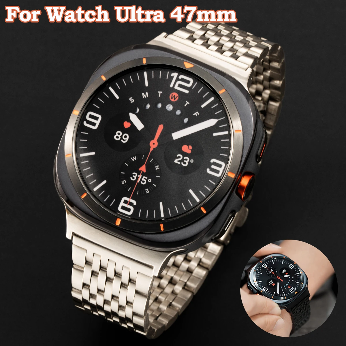 Ремешок-браслет для часов Samsung Galaxy Watch Ultra 47 мм, умные часы, ремешок из нержавеющей стали для Galaxy Watch 7, металлический браслет