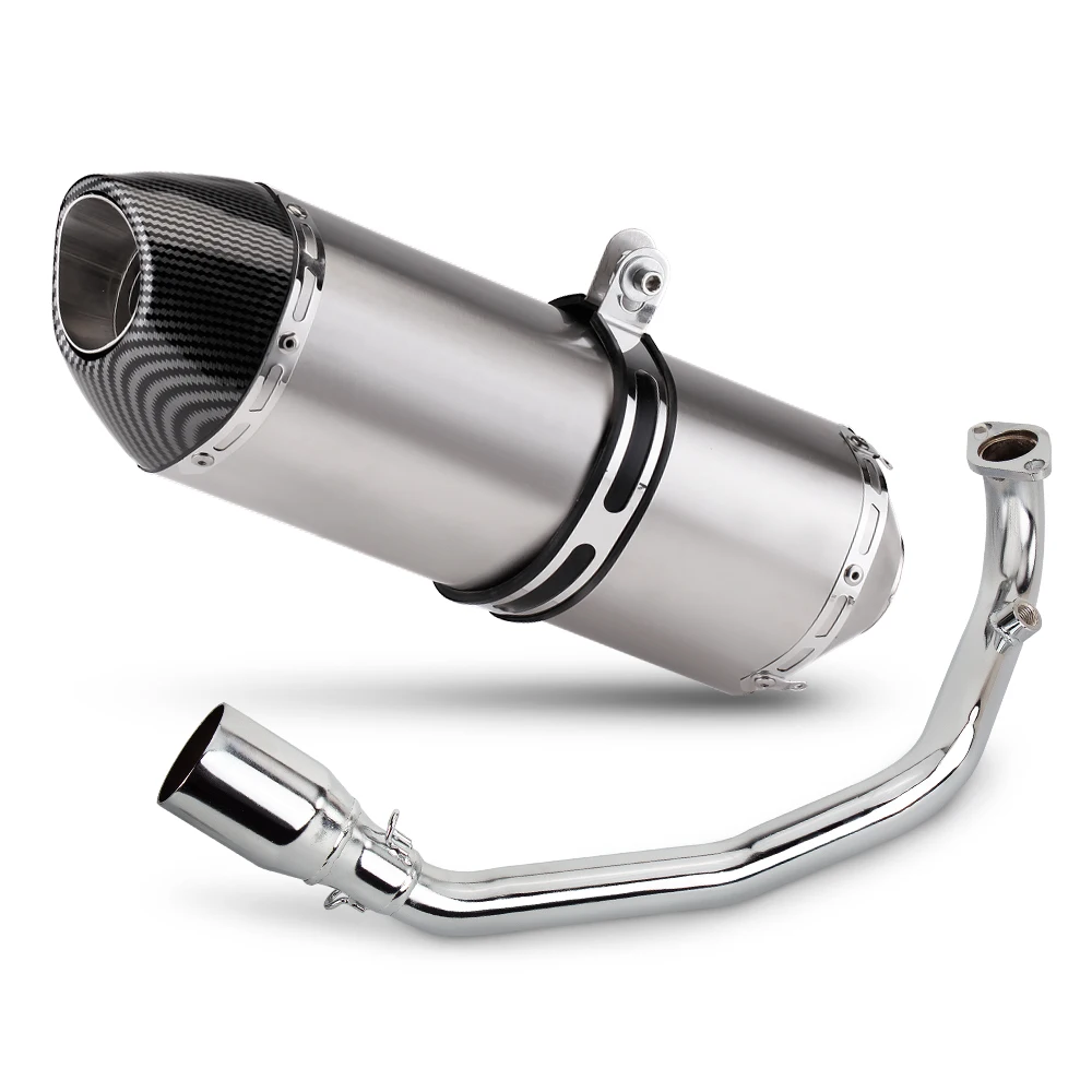 Motorcycle Exhaust Full System Scooter Modify For Yamaha GY6 125CC 150CC 200cc Front Link Pipe With Yoshimura R77 Muffler Escape