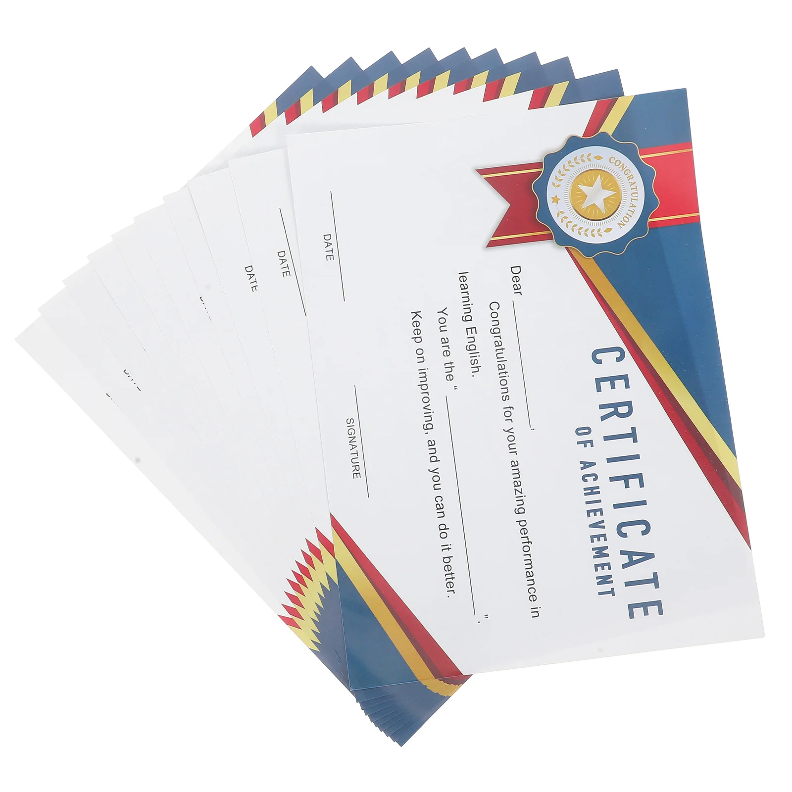 10 أوراق شهادات الجائزة المغلفة ورقة فارغة التعرف على جائزة الطالب الانتهاء شهادة المدرسة الفصول الدراسية الطلاب #5