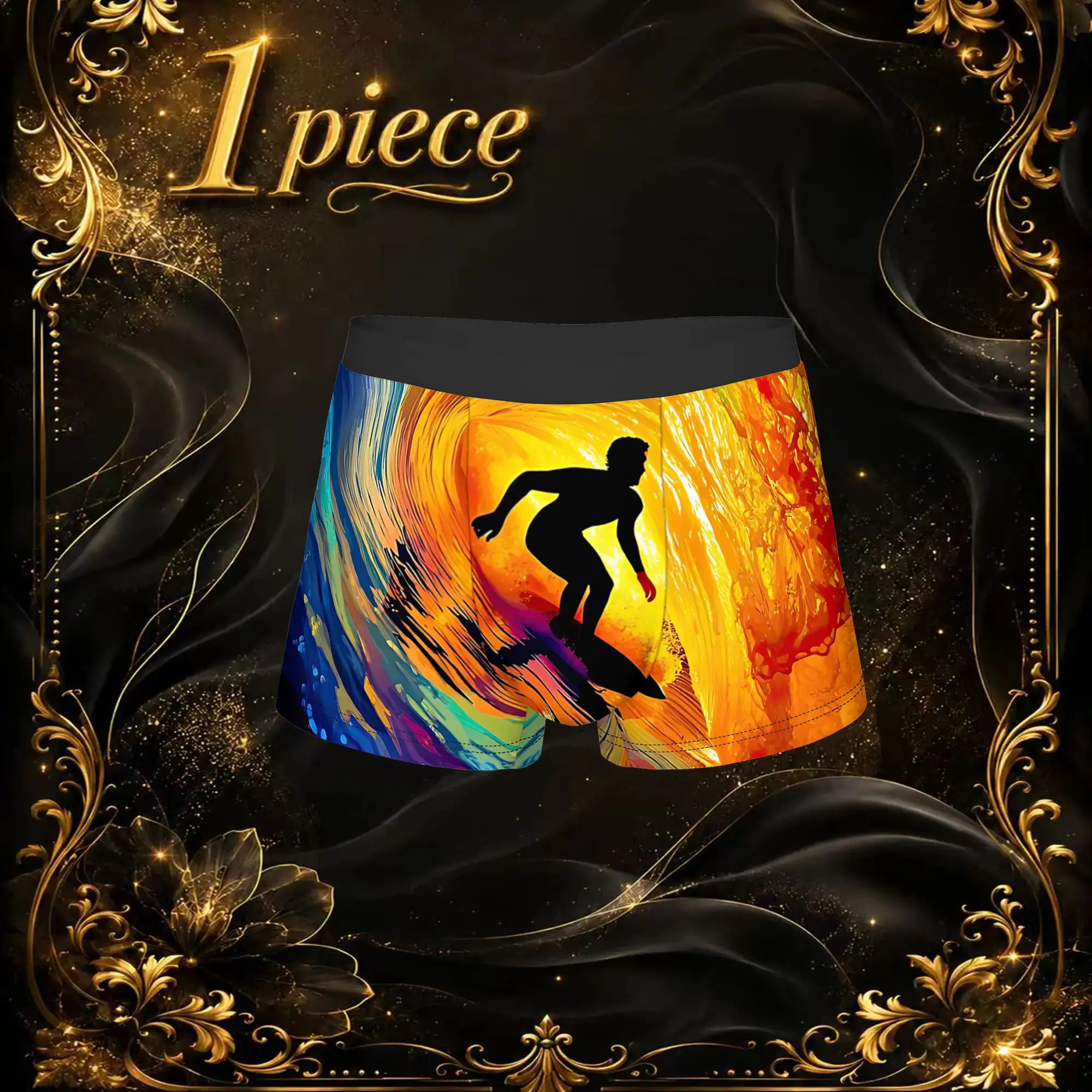 1pc Popular Color Curl Vision Print boxers  adults  Breathbale Panties Men's Underwear Comfortable Shorts Boxer Briefs