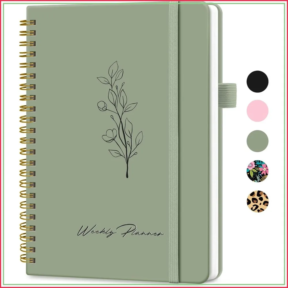 Undated Weekly Planner A5 Spiral Notebook with Goal & Habit Tracker, 6.1