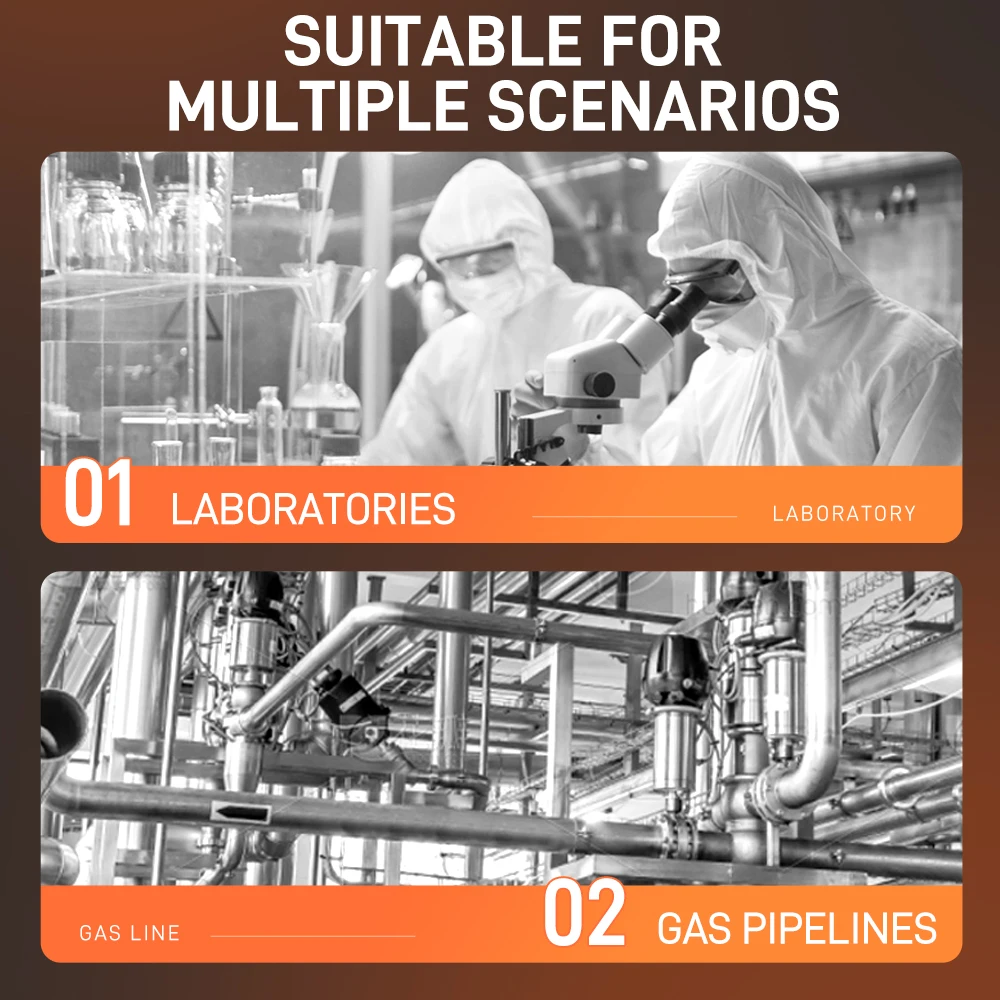 كاشف الغاز المحمول NOHAWK 4 في 1، إنذار تسرب طبيعي قابل للاحتراق مع اهتزاز شاشة الصوت لسلامة المنزل أو المصنع #6