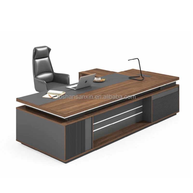Luxury Executive Desk Office Furniture L Shape Boss Manager Executive Office Desk With Wood Computer Table