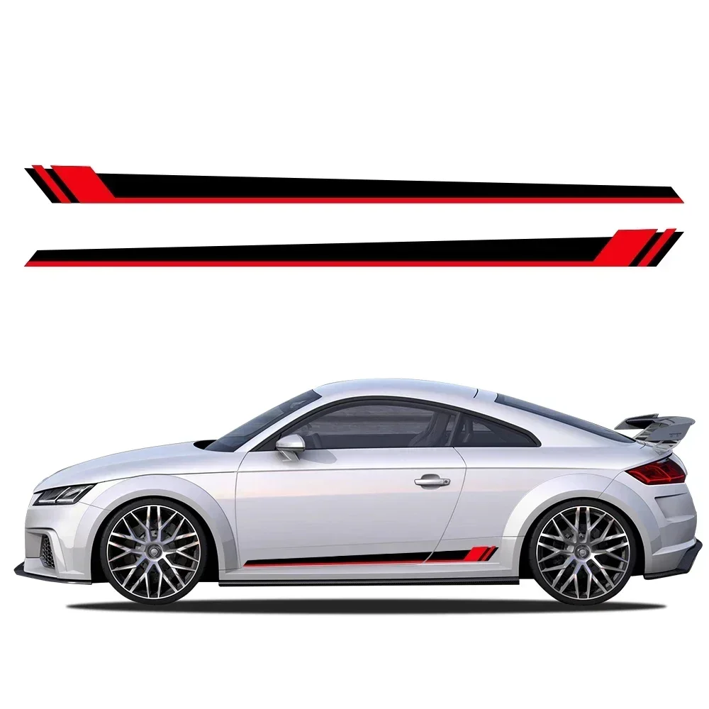 

2PCS Car Door Side Stickers For Audi TT RS A3 A4 A5 S3 S4 S5 RS3 RS4 RS5 RS6 Racing Vinyl Decals Auto Exterior Car Accessories
