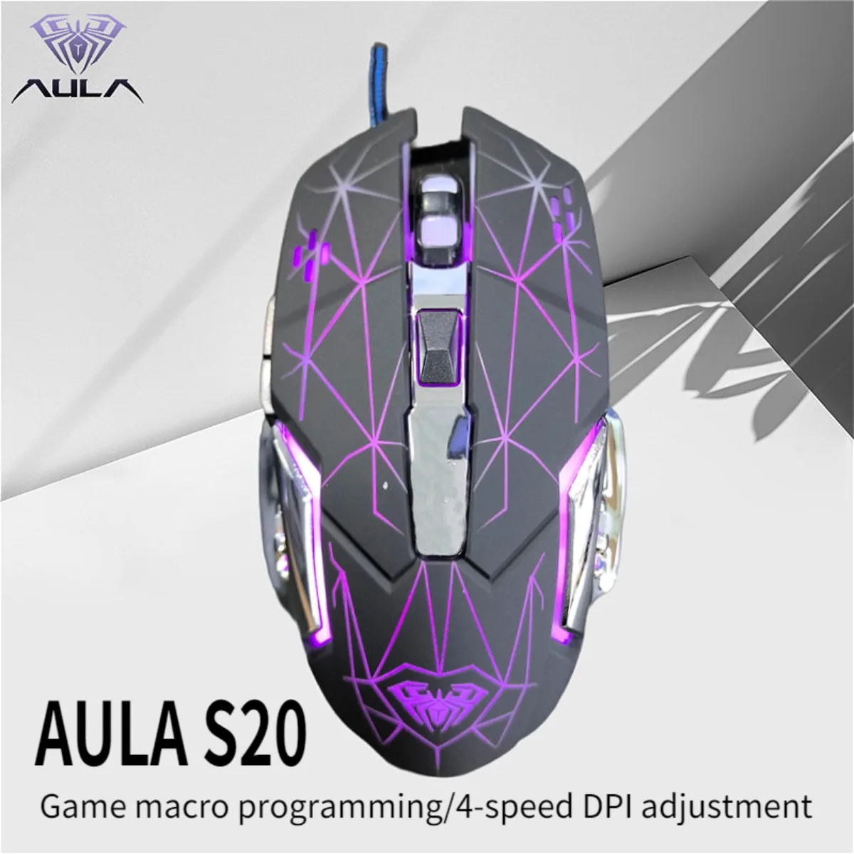 

AULA S20 Gaming Wired Mouse 6 Keys Game Macro Programming 4-speed DPI Adjustment Ergonomic Mechanical Mice Game Accessories