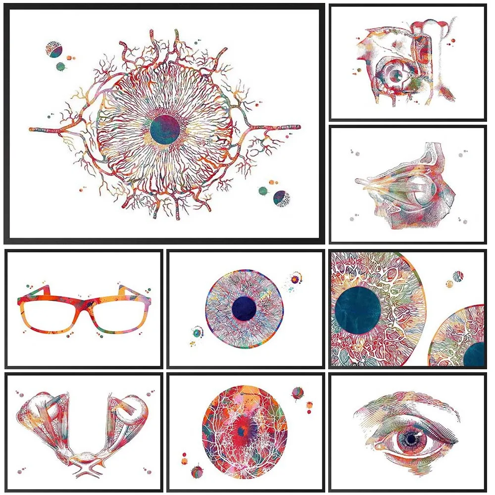 Ophthalmic Optometry Eye Eyeball Posters Poster Wall Art Canvas Painting Home Decor Wall Pictures For Living Room Unframed