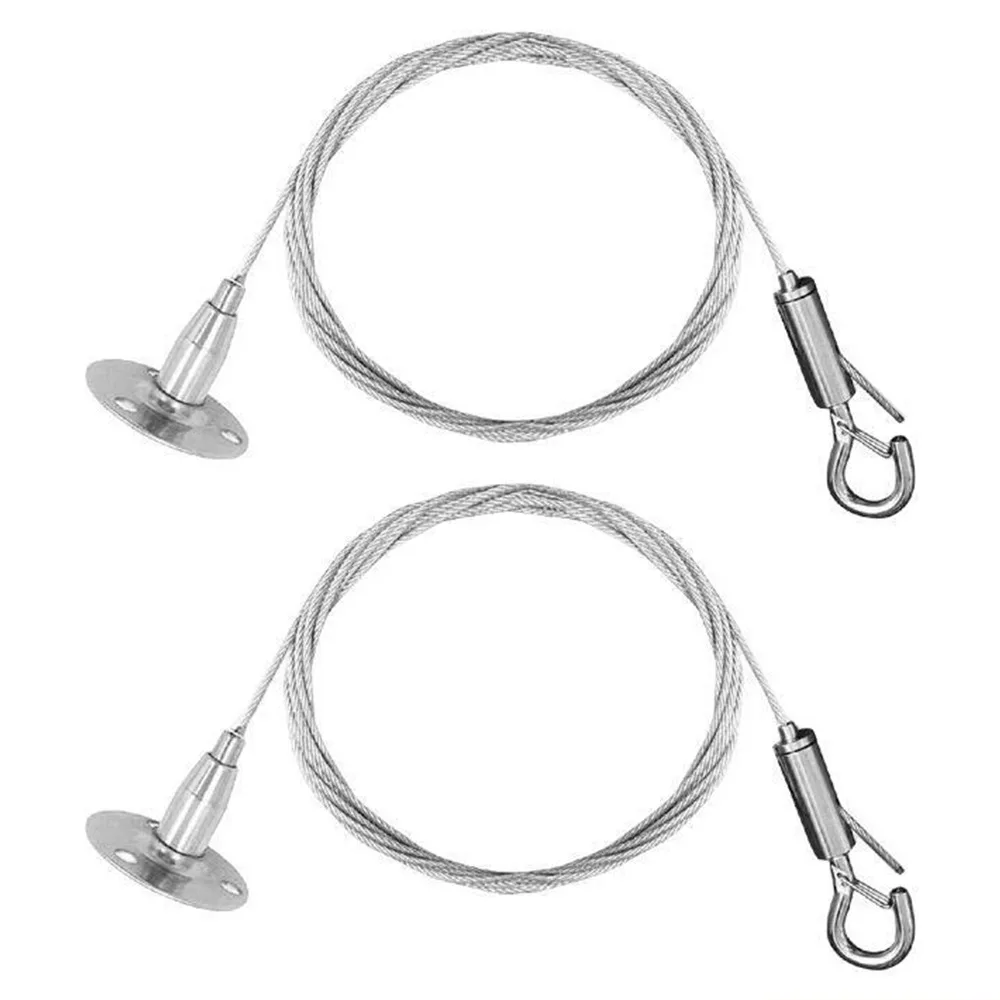 ลวดแขวนรูปภาพแบบปรับได้ 2 ชิ้น สำหรับงานหนัก DIY เชือกเหล็กแขวน 1.5 มม. 1/2/3 ม. สำหรับติดผนัง สายคล้องกรงนก