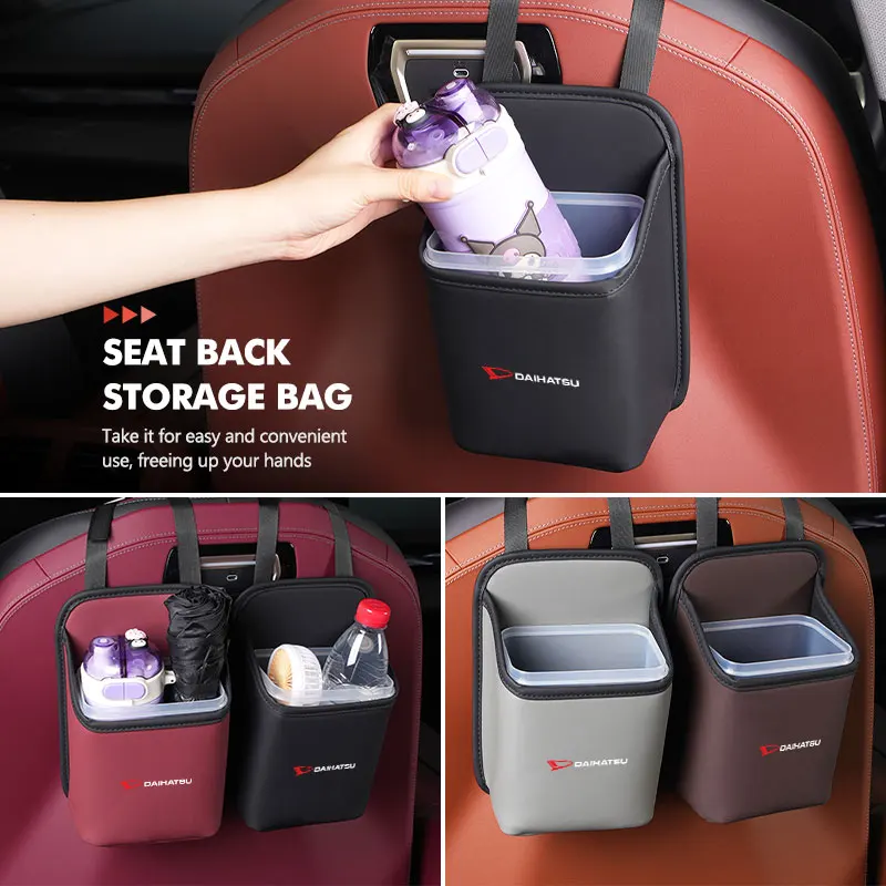 Caja de almacenamiento colgante para el respaldo del asiento del coche, bolsa para artículos diversos integrada para Daihatsu Sirion Feroza Trevis Taft Terios 2 Cuore Storia Rocky