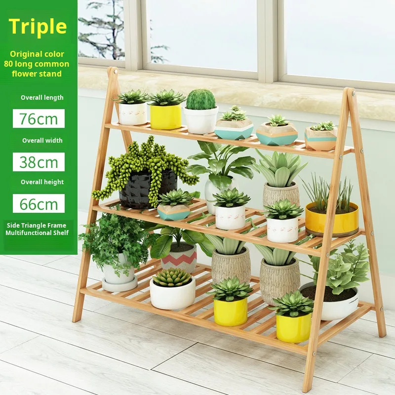 Indoor Balcony Flower Rack Multi-layer Decorative Shelf Floor-standing Flower Pot Rack Green Radish Succulent for Living Room