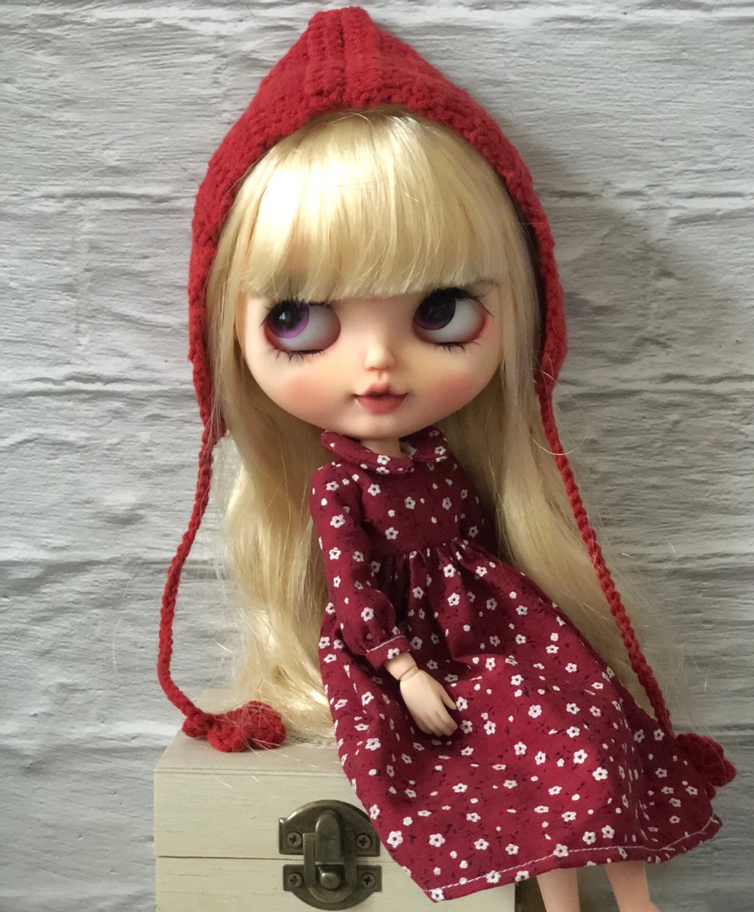 BJD Blythe Clothes Little Red Riding Hood falda traje vestido 1/6 30cm muñecas (apto para Pullip,Ob24, Licca)