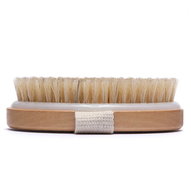 Cepillo de baño de madera que promueve la circulación sanguínea, cepillo de masaje corporal, cepillo de fibra de planta de Sisal de madera Natural, exfoliante