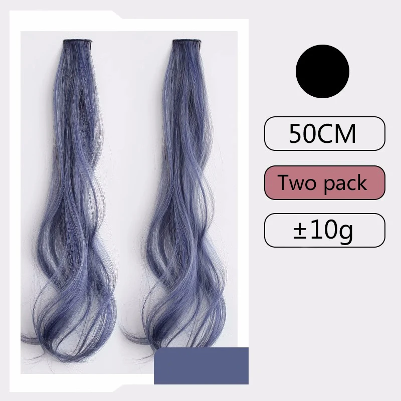 Cabelo longo encaracolado Cor Extensões de cabelo, Clip em destaque arco-íris, Raia rosa cabelo sintético fios em clipes, peça