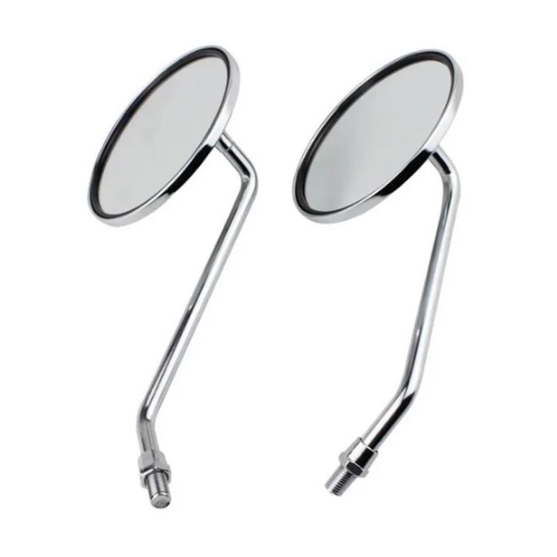 

2PCS Motorcycle Mirrors Round Stock Style Long Stem 8mm Handlebar Mirrors for Honda / Kawasaki/ Suzuki/Vespa