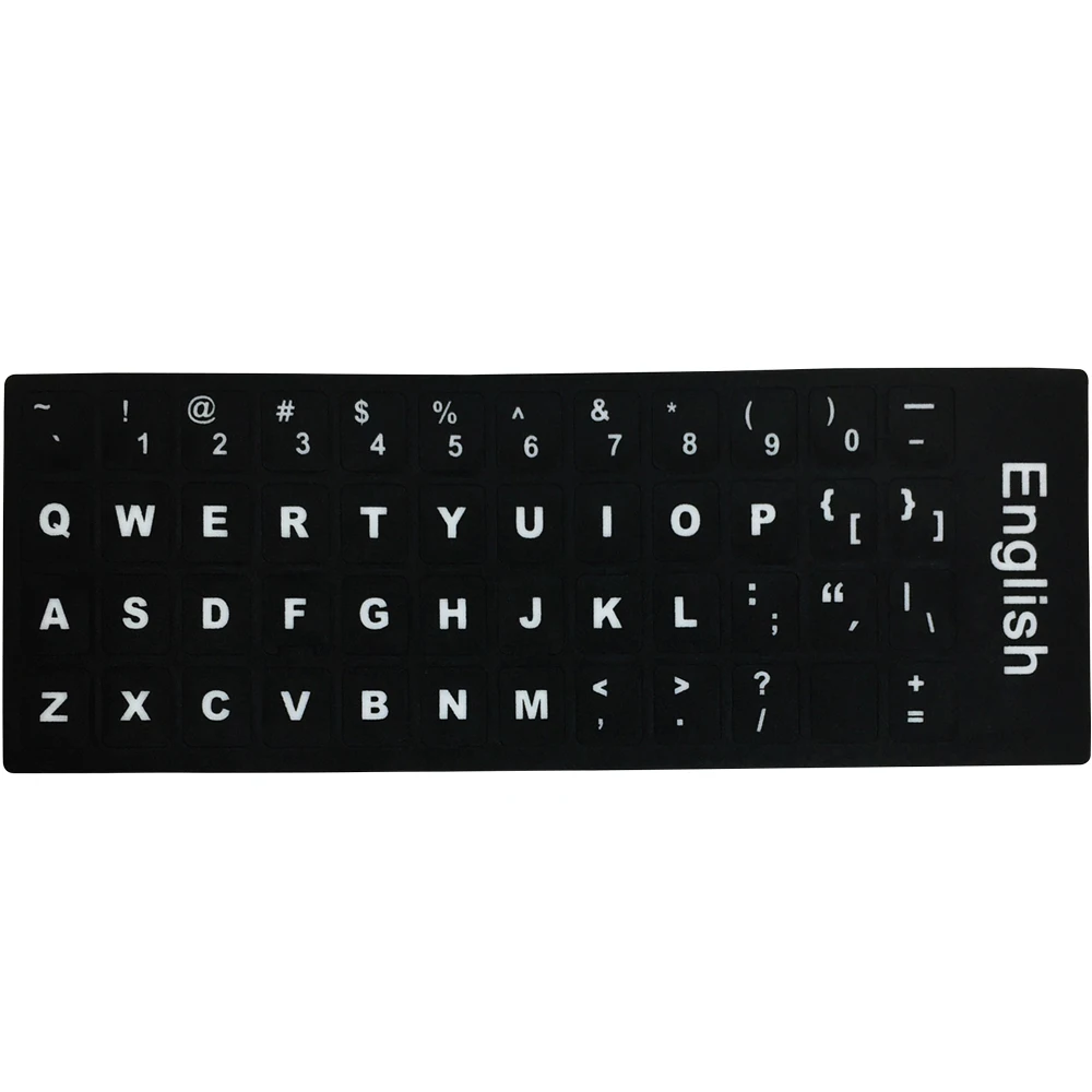 Keyboard Key Sticker for Laptop Letter Notebook Computer Decal Skin PC Cap Black English Spanish French German Russian Korean