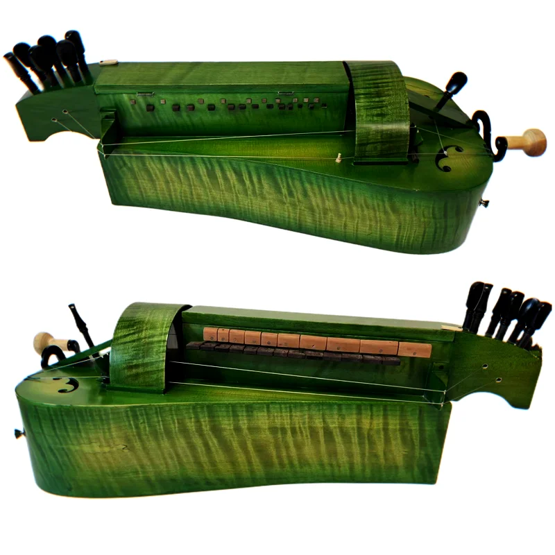 

Pretty Maple wood Green color 6 strings 24 keys Hurdy Gurdy hand organ