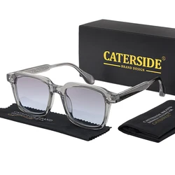 CATERSIDE Vintage Sunglasses Men's Square Frame Brand Design Core Insert Temple Sun Glasses Women's Travel Party Holiday Gift
