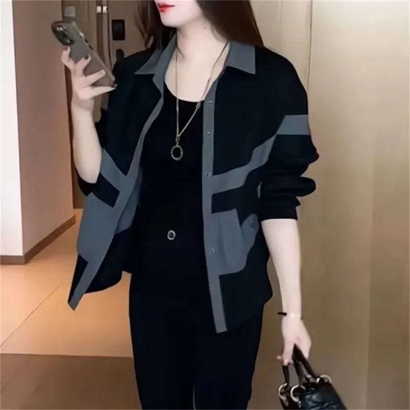 2026 primavera otoño abrigo nuevo mujer moda cuello temperamento camisa coreana mujer estilo occidental prendas de vestir sueltas señoras