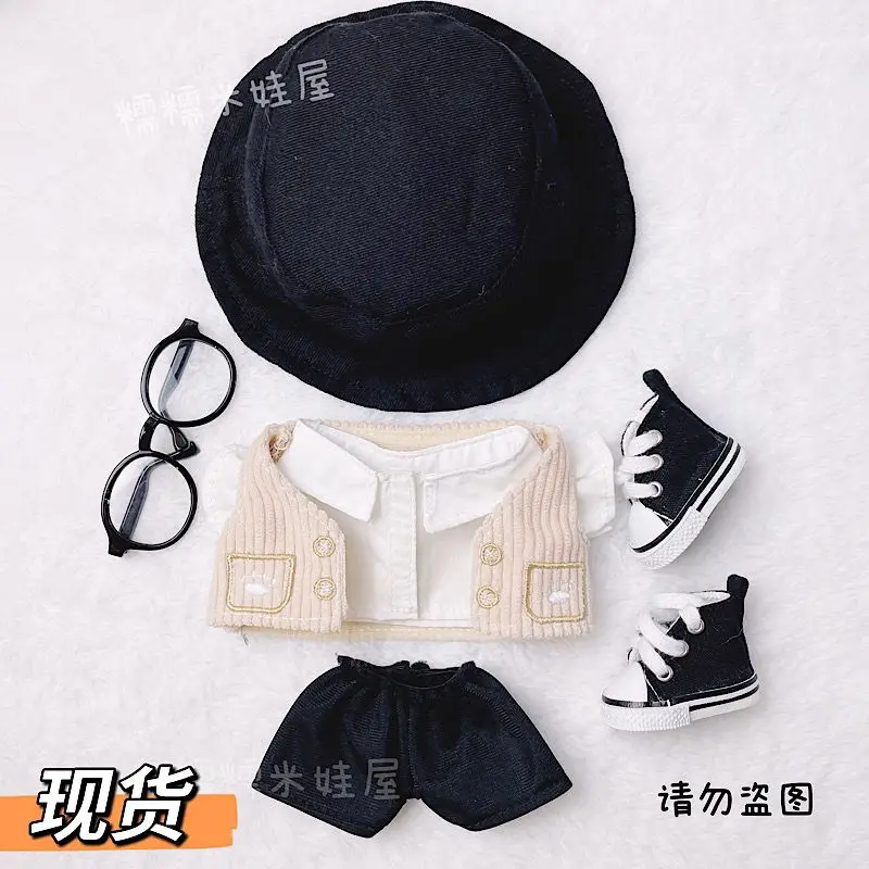 Doll Clothes for 20cm Idol Dolls Accessories Plush Doll's Clothing Hat Shirt Bag Pants Dolls Outfit for Korea Kpop EXO Dolls