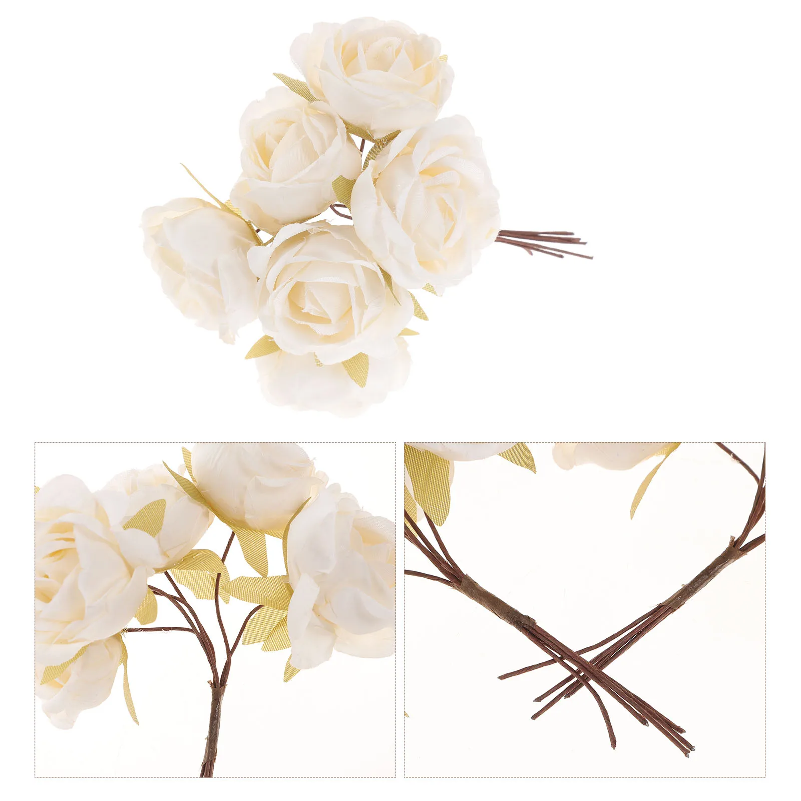 

12pcs Artificial Rose Flower Bouquet Wedding Decor Valentine'S Day Silk Faux Roses Home Diy Decoration Table Centerpiece