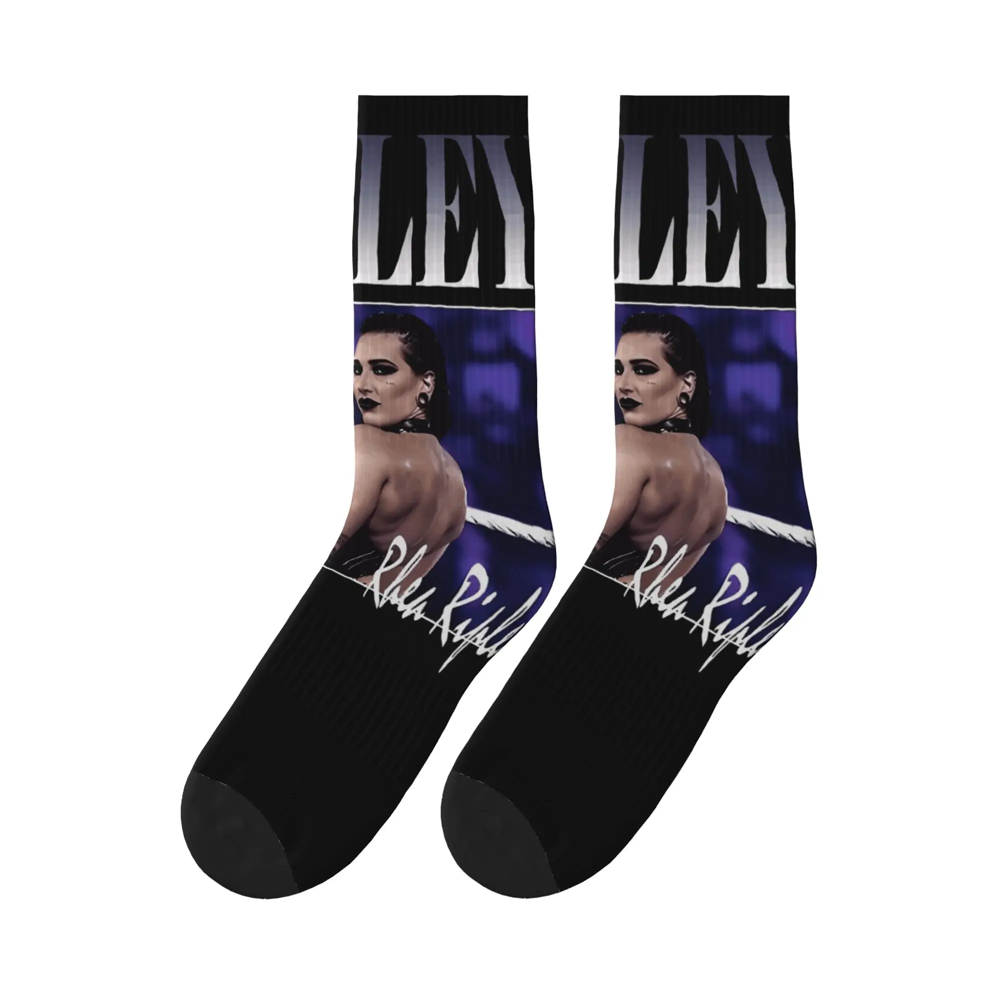 

Носки с дизайном Bootleg Design Rhea Ripley Wrestling Wrestler, антибактериальные носки, теплые мягкие спортивные носки для взрослых мужчин, осенние носки