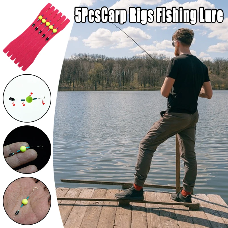 

Carp Fishing Hair Rigs Equipment Pre Tied Hooks Size 3 4 5 6 7# for Carp Fishing Tackle Ready Made Hair Rig Set