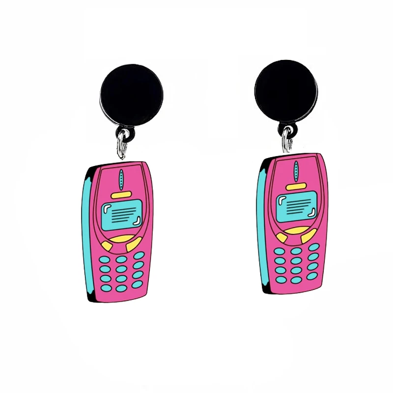 Epoxy Earrings For Women Phone Candy Camera Game Cassette 90\'s Object Collection Acrylic Charm Earring Party Gift Jewelry