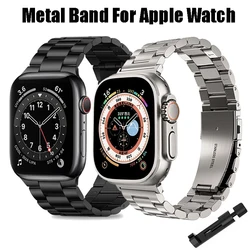 Stainless Steel Strap For Apple Watch Band 45mm Ultra 49mm 41mm 40mm 44mm Strap Metal Bracelet For Iwatch 46mm 42mm Series 10 9