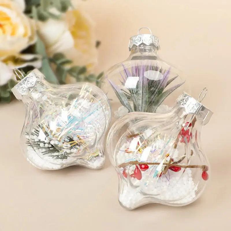 Christmas decoration pendant transparent Christmas tree ball refillable small ornaments candy gift for home holiday decoration