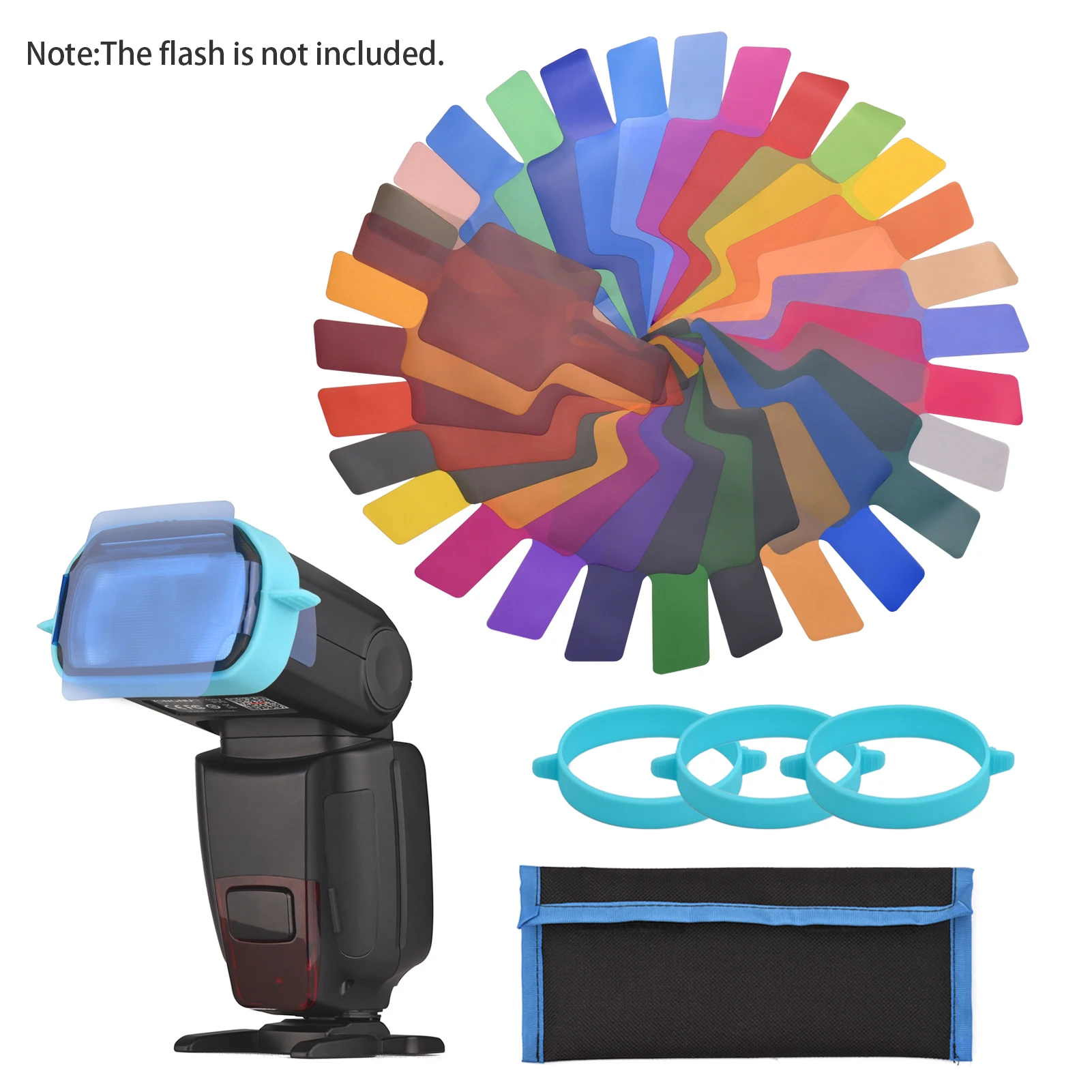 30 pcs/set Universal Flash Lighting Filter Flash Gels Color Correction Filters for Camera Speedlite Flash Light with Bag