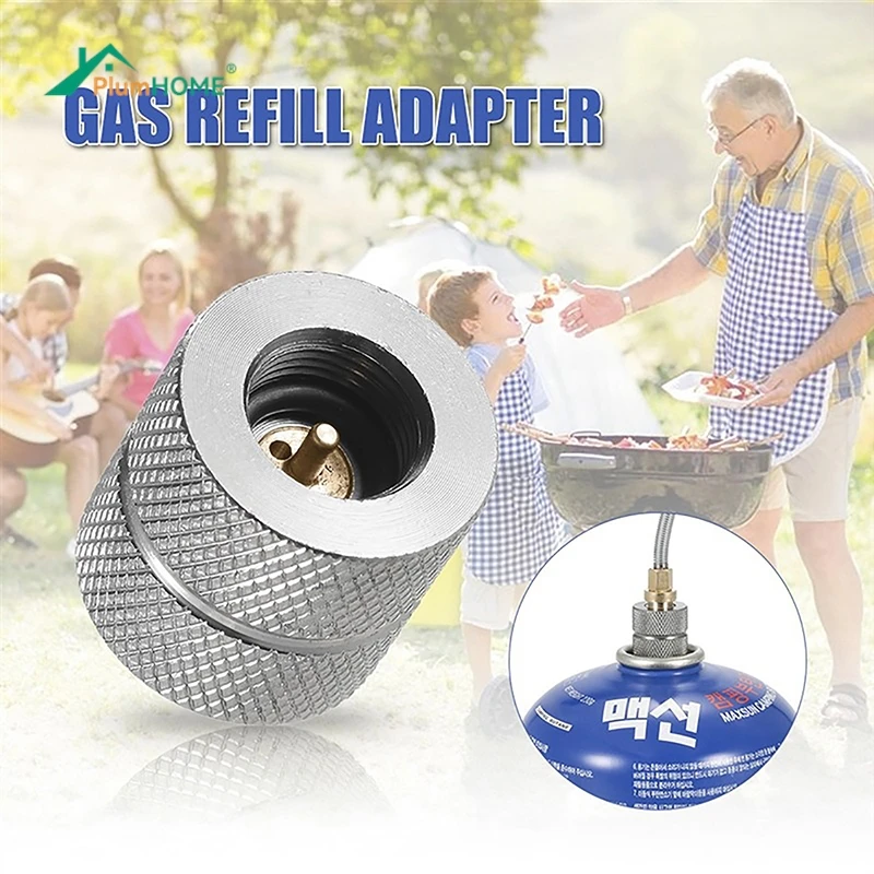 Outdoor Camping Butane Stove Gas Refill Adapter Cartridge Gas Nozzle Bottle Type Cartridge Screw Type Valve Canister Connector