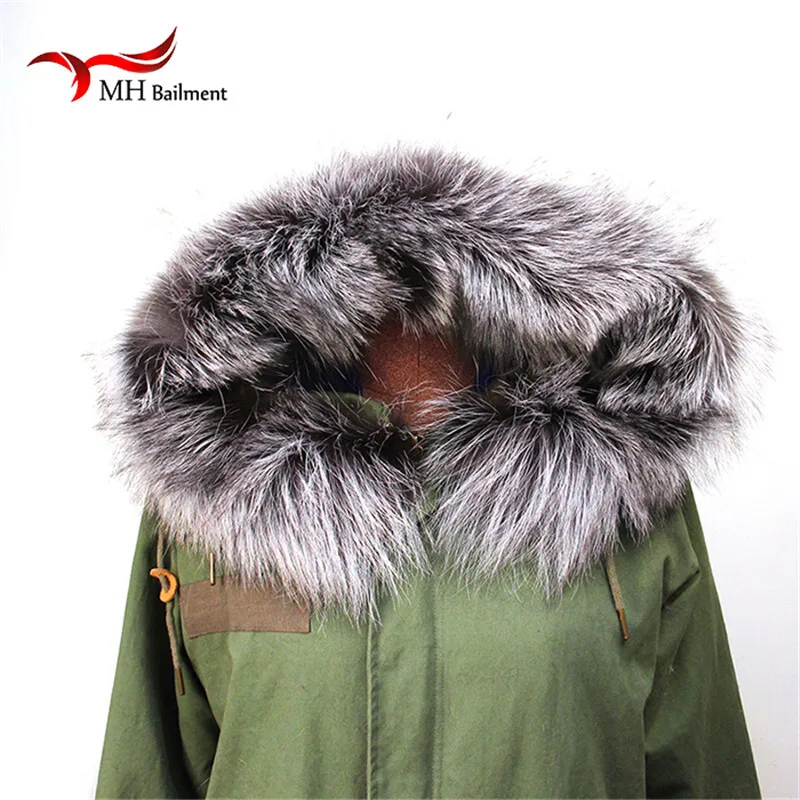 Silver fox Winter Women\'s Real Fox Fur Scarf Fox Fur Cap Fur Collar Scarves 80cm Collar Soft Fur Scarf Neck Warmer L#45