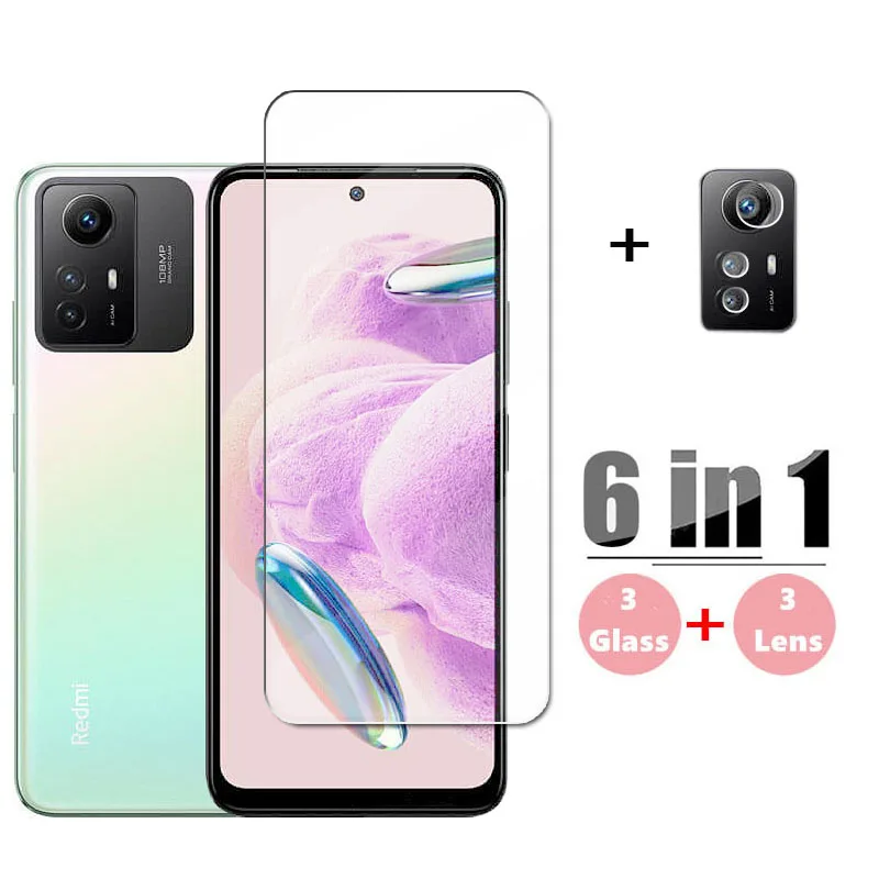 

6in1 Tempered Glass For Redmi Note 12S Glass For Redmi Note 12S Screen Protector Protective Phone Lens Film Redmi Note 12S