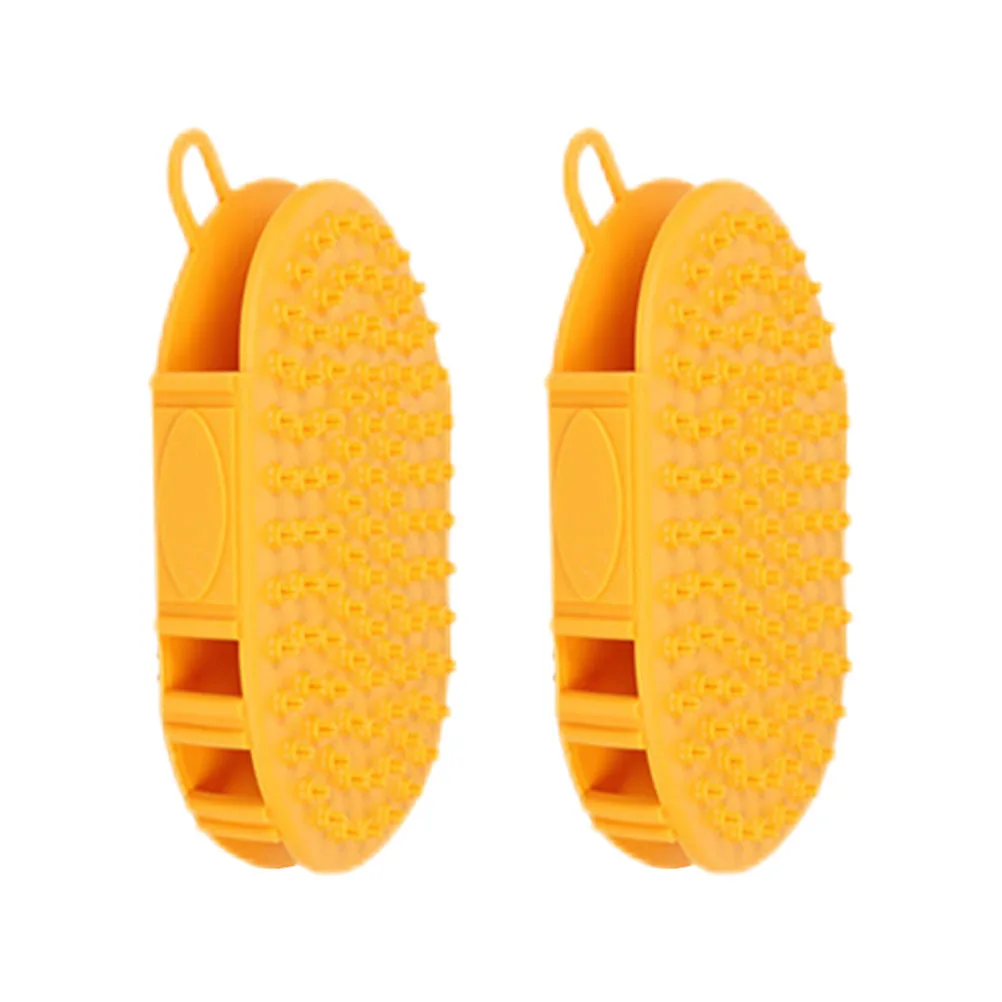 

2Pcs Massage Brush Durable Lightweight Household Shampoo Brush Multi-Function Puppy Kitten Bath Grooming Tool Dog Accessory