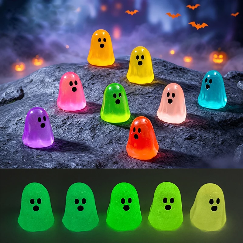 Little Ghost Glow In The Dark Mini Fun Ornament Miniature Landscape Toy Various Colors Model Festival Diy Decorative Halloween