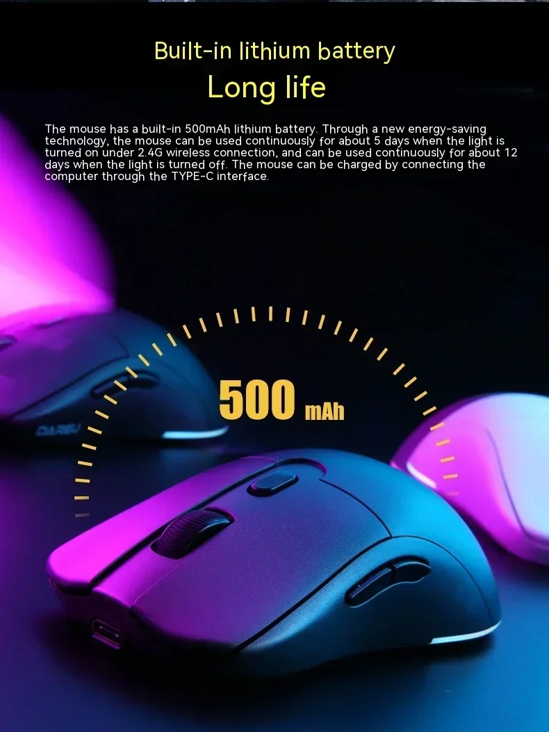 Imagem -05 - Dareu-mouse Gamer sem Fio Em903 Modo Duplo Retroiluminação Rgb Leve Ergonômico Acessórios para pc Gamer Presente para Homem