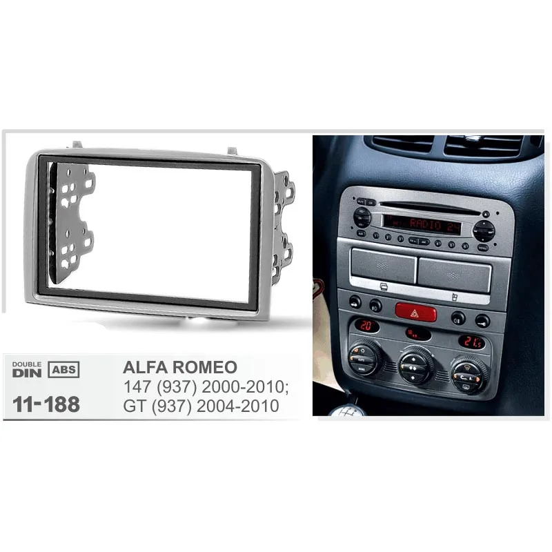 

2Din Car Radio Fasicas for ALFA ROMEO 147 GT 2000-2010 car Multimedia Frame Audio Panel Dash Refitting Trim Kit