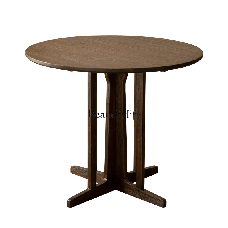 

X4 Quiet Style Dining Table B & B Restaurant Vintage Furniture Teak Solid Wood round Coffee Table