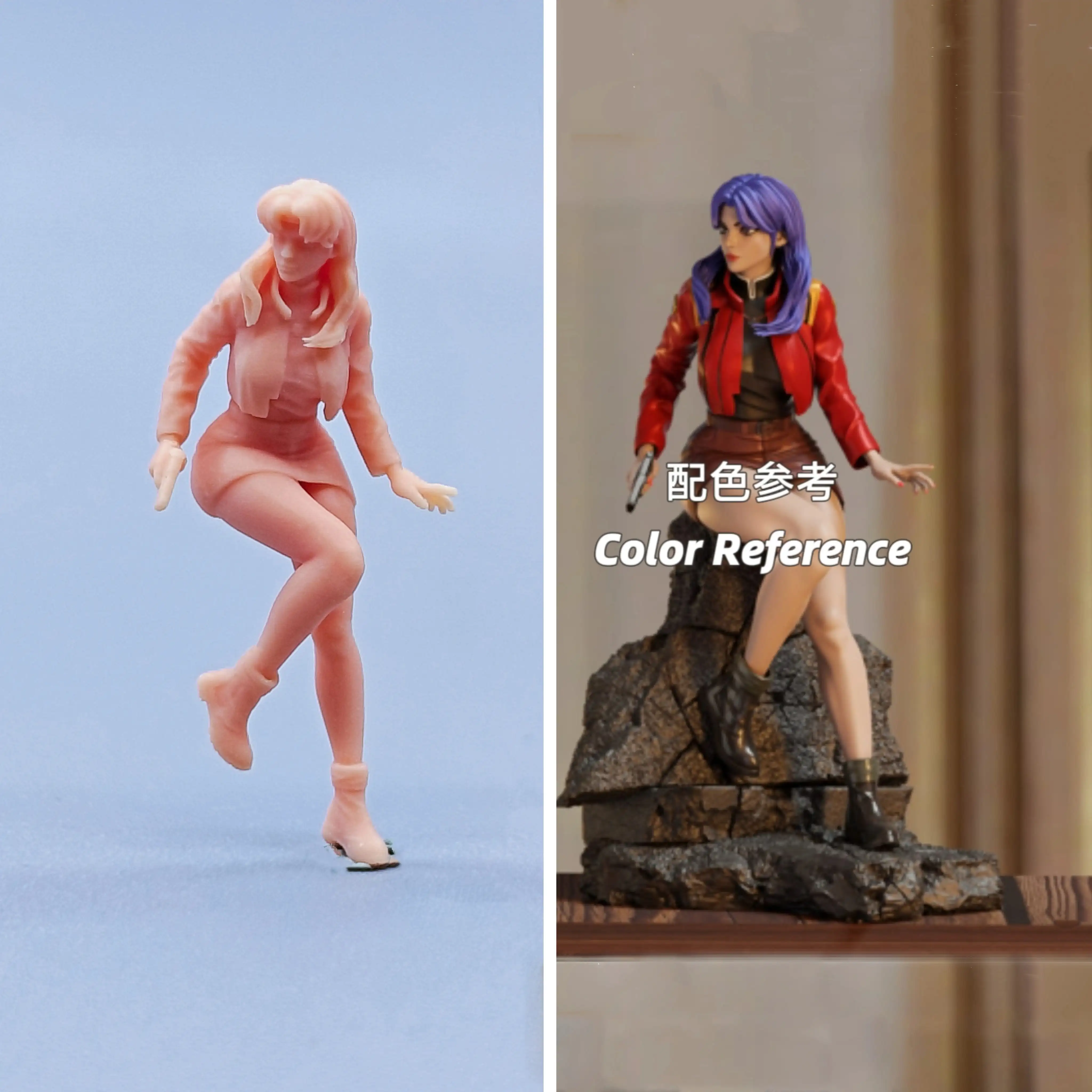 1/64 Figuren Maßstab Modell Harz Katsuragi Misato ungefärbte Miniaturen Diorama handbemalt C622
